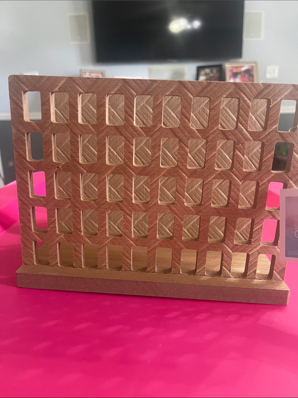 Gold Wooden Grid Mail/Document organizer.